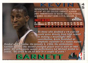1996-97 Topps Chrome #45 Kevin Garnett Back