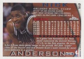 1996-97 Topps Chrome #52 Nick Anderson Back