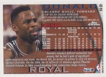 1996-97 Topps Chrome #62 Donald Royal Back