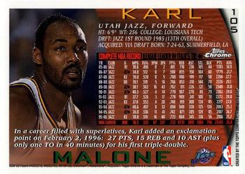 1996-97 Topps Chrome #105 Karl Malone Back