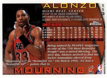 1996-97 Topps Chrome #113 Alonzo Mourning Back