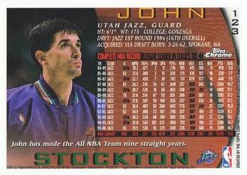 1996-97 Topps Chrome #123 John Stockton Back