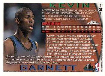 1996-97 Topps Chrome #131 Kevin Garnett Back