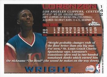1996-97 Topps Chrome #142 Lorenzen Wright Back
