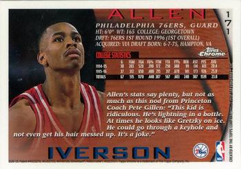 1996-97 Topps Chrome #171 Allen Iverson Back