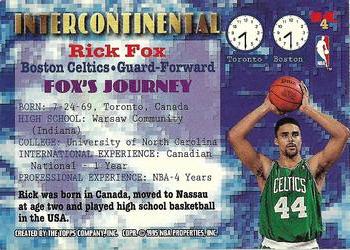 1995-96 Stadium Club - Intercontinental #IC4 Rick Fox Back