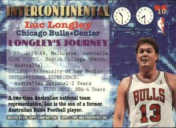 1995-96 Stadium Club - Intercontinental #IC10 Luc Longley Back