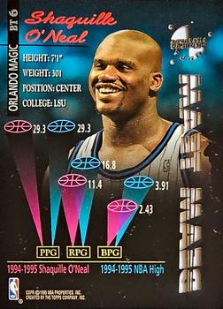 1995-96 Stadium Club - Beam Team Members Only #BT6 Shaquille O'Neal Back