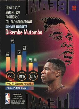 1995-96 Stadium Club - Beam Team Members Only #B15 Dikembe Mutombo Back