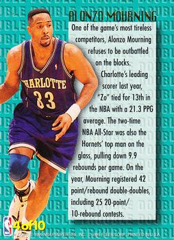 1995-96 Ultra - Double Trouble Gold Medallion #4 Alonzo Mourning Back