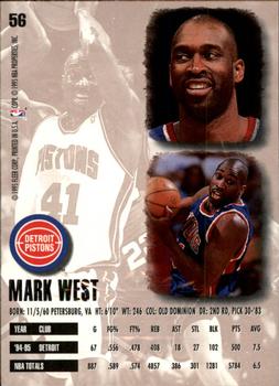 1995-96 Ultra - Gold Medallion #56 Mark West Back