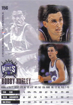 1995-96 Ultra - Gold Medallion #156 Bobby Hurley Back