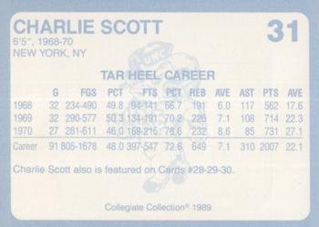 1989 Collegiate Collection North Carolina's Finest - Gold Edition #31 Charlie Scott Back
