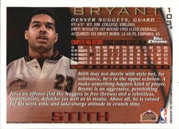 1996-97 Topps Chrome - Refractors #103R Bryant Stith Back
