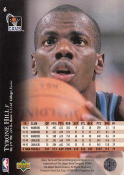 1995-96 Upper Deck - Electric Court #6 Tyrone Hill Back