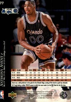1995-96 Upper Deck - Electric Court #77 Anthony Avent Back