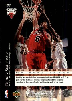1995-96 Upper Deck - Electric Court #199 Dickey Simpkins Back