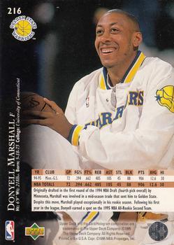 1995-96 Upper Deck - Electric Court #216 Donyell Marshall Back