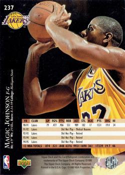 1995-96 Upper Deck - Electric Court #237 Magic Johnson Back