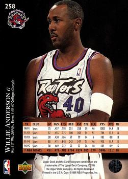 1995-96 Upper Deck - Electric Court #258 Willie Anderson Back