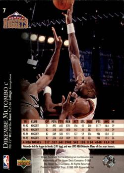1995-96 Upper Deck - Electric Court Gold #7 Dikembe Mutombo Back