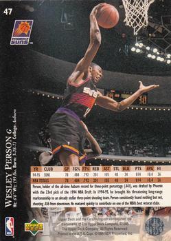 1995-96 Upper Deck - Electric Court Gold #47 Wesley Person Back