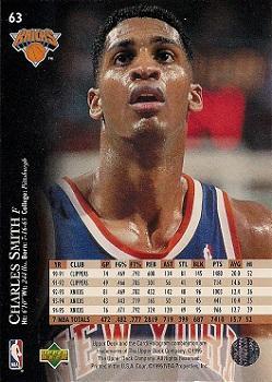 1995-96 Upper Deck - Electric Court Gold #63 Charles Smith Back
