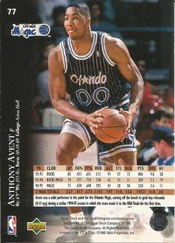 1995-96 Upper Deck - Electric Court Gold #77 Anthony Avent Back