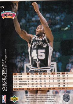 1995-96 Upper Deck - Electric Court Gold #89 Chuck Person Back