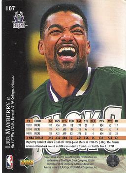 1995-96 Upper Deck - Electric Court Gold #107 Lee Mayberry Back