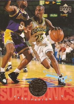 1995-96 Upper Deck - Electric Court Gold #174 Gary Payton Front
