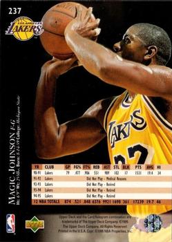 1995-96 Upper Deck - Electric Court Gold #237 Magic Johnson Back