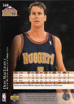 1995-96 Upper Deck - Electric Court Gold #268 Don MacLean Back