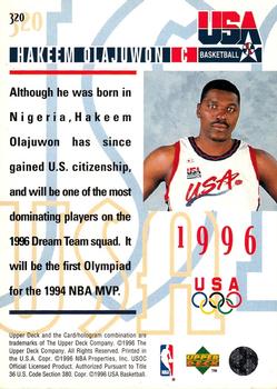 1995-96 Upper Deck - Electric Court Gold #320 Hakeem Olajuwon Back