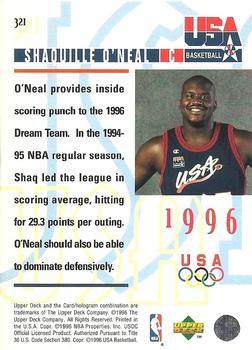 1995-96 Upper Deck - Electric Court Gold #321 Shaquille O'Neal Back