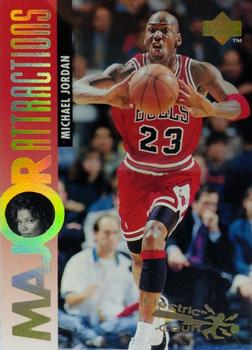 1995-96 Upper Deck - Electric Court Gold #341 Michael Jordan / Queen Latifah Front