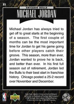 1995-96 Upper Deck - Predictors Exchange: Player of the Month #R1 Michael Jordan Back