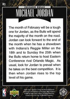 1995-96 Upper Deck - Predictors Exchange: Player of the Month #R3 Michael Jordan Back