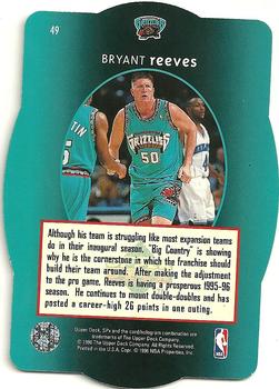 1996 SPx - Gold #49 Bryant Reeves Back