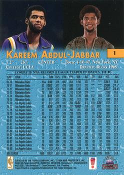 1996-97 Topps Stars - Finest #1 Kareem Abdul-Jabbar Back