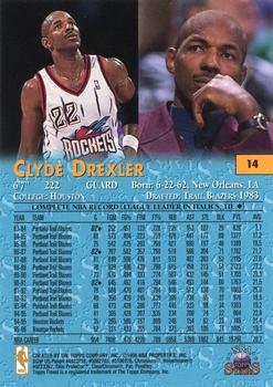 1996-97 Topps Stars - Finest #14 Clyde Drexler Back
