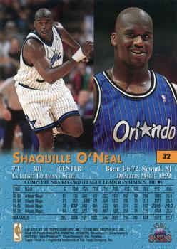 1996-97 Topps Stars - Finest #32 Shaquille O'Neal Back