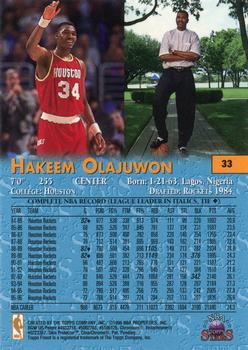 1996-97 Topps Stars - Finest #33 Hakeem Olajuwon Back