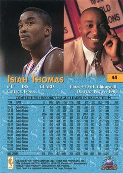 1996-97 Topps Stars - Finest #44 Isiah Thomas Back