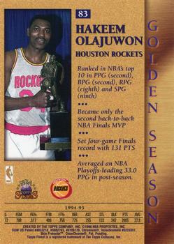 1996-97 Topps Stars - Finest #83 Hakeem Olajuwon Back