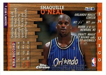 1996-97 Topps Chrome - Season's Best #3 Shaquille O'Neal Back