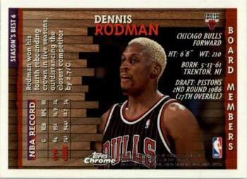 1996-97 Topps Chrome - Season's Best #6 Dennis Rodman Back