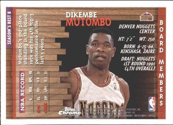 1996-97 Topps Chrome - Season's Best #8 Dikembe Mutombo Back