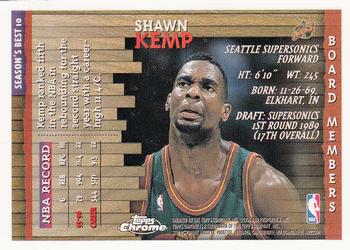 1996-97 Topps Chrome - Season's Best #10 Shawn Kemp Back