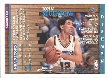 1996-97 Topps Chrome - Season's Best #11 John Stockton Back